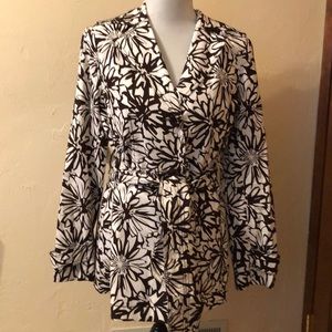 Peck & Peck Weekend brown & white trench coat